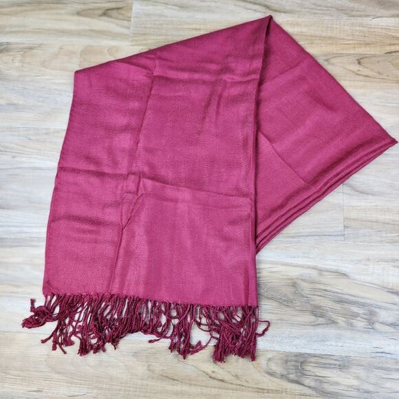 💜Vintage Burgundy Lightweight Pashmina Wrap/Shawl/Scarf - Picture 5 of 7